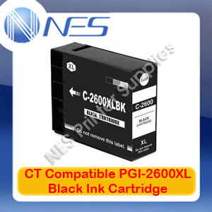 CT Compatible PGI2600XL-BK BLACK High Yield Ink Cartridge for Canon IB4060/MB5060/MB5360